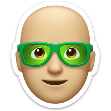 beach lifeguard bald white man green glasses sticker
