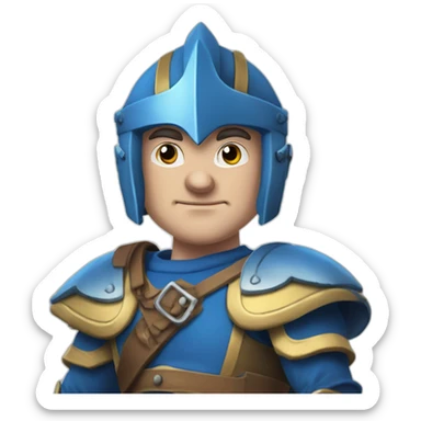 sportacus as a dwarf from dungeons and dragons with axes sticker