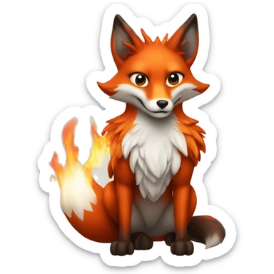 fantasy fire fox  sticker