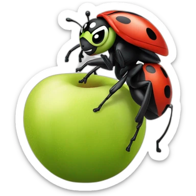 Miraculous ladybug sur une pomme sticker