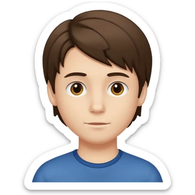 boy with middle part hair sticker