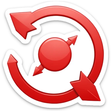 Prompt 15: "Is your backup plan."
Graphic: 🔄 Refresh/loop arrows icon (white with red highlights).
Animation: Arrows rotate smoothly.
Background: Transparent. sticker