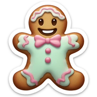 Pastel gingerbread man sticker