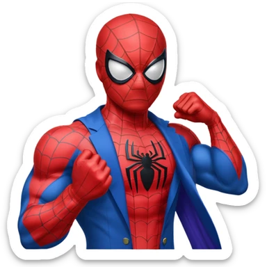 emoji de spiderman haciendo gimnasio  sticker