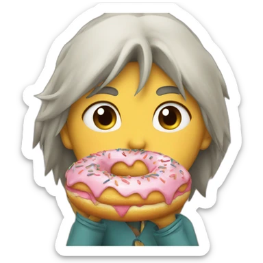 jiraya eating a donut sticker