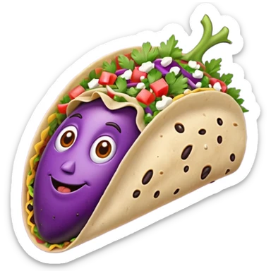 Eggplant in a taco  sticker