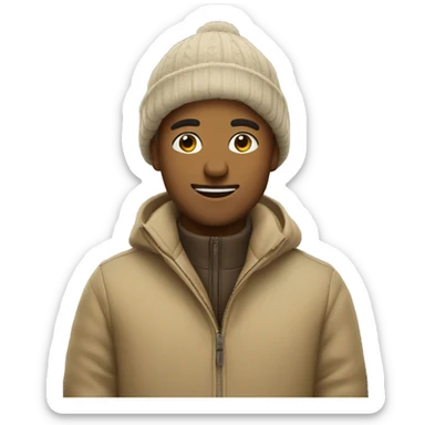 Beige Winter Jacken  sticker