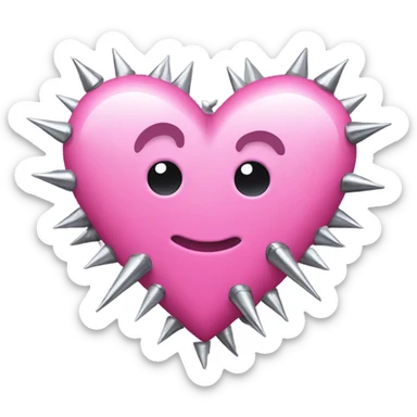 Pink punk heart  sticker