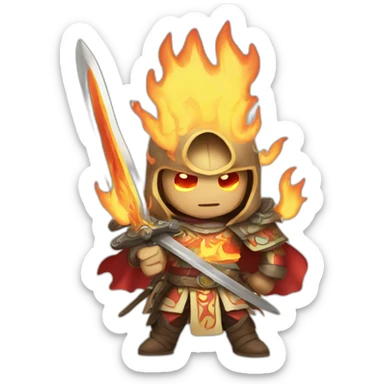 Anime mexican with flaming swords sticker