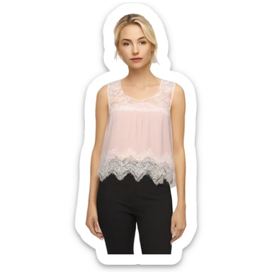 light pink top with lace sticker