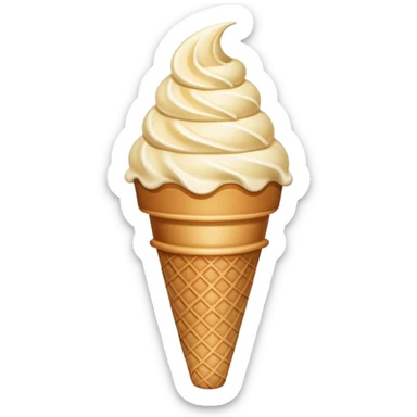 Vintage style simple ice cream cone like early emoji design sticker