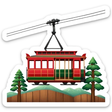 A cable car san francisco style climbing sticker