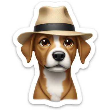 Dog with a hat  sticker
