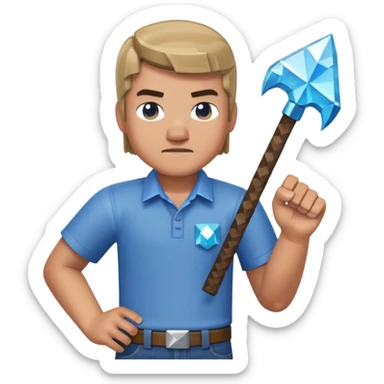 Minecraft steave in real minecarft game style sticker