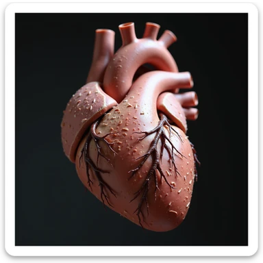 anatomically correct human heart, realistic sticker