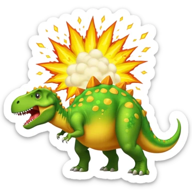 Dinosaur farting out a explosion sticker