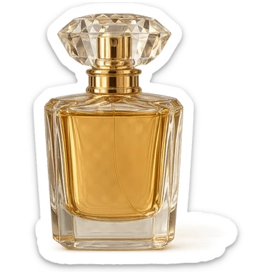glamorous perfume bottle, chic and radiant, no background sticker