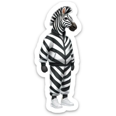 Stylish zebra in tracksuit sticker