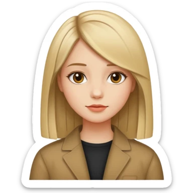 niña pelo liso con corte de lobo sticker