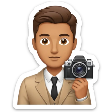 imagina un hombre con estilo junto a una cámara sticker