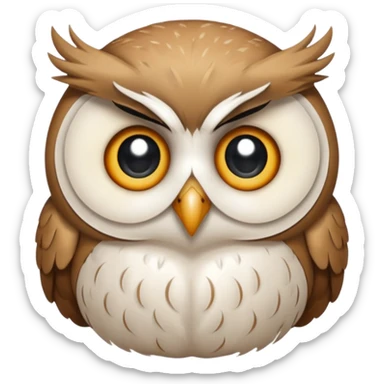 owl emoticon that is crying sticker