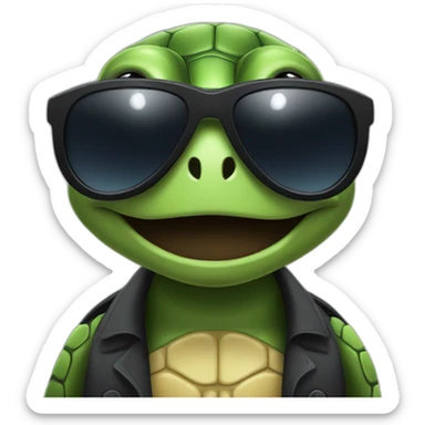 Stocks Trader turtle wearing black sunglasses sticker