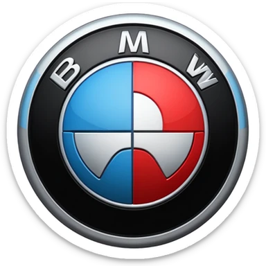 Bmw logo zwart rood sticker