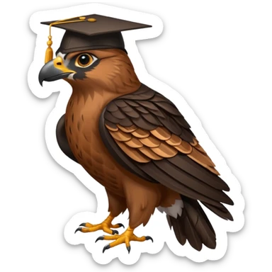 falcon with a black grad cap - semi realistic sticker