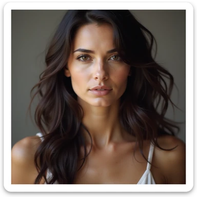 realistic portrait of a girl resembling Adriana Lima, photorealistic style, elegant and natural expression sticker