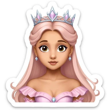 Ariana grande rehearsing for wicked in her Glinda dress  sticker