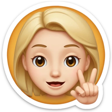 winking smirking pointing circle face sticker