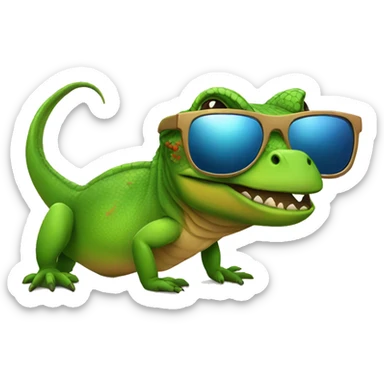 Lizard with sunglasses  sticker