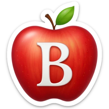 O like empty apple inside letter B sticker