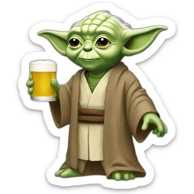 Yoda qui bois une bière  sticker