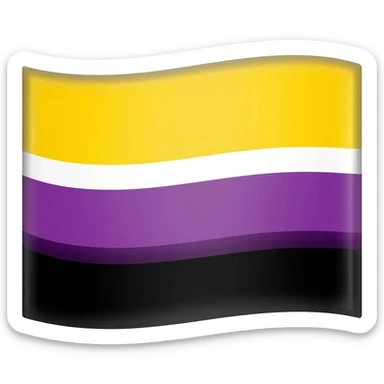 Flag with black on the bottom then purple then white then yellow In horizontal stripes sticker