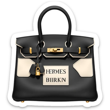 hermes birkin matte black color bag sticker