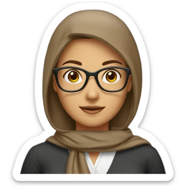 brown head scarf glasses female teacher sticker