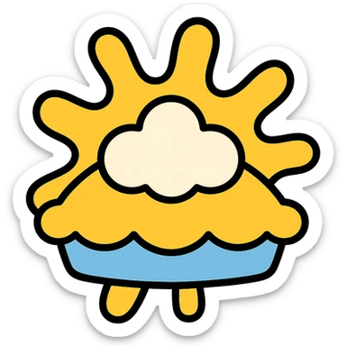 color outline icon style cream pie splat, clean lines sticker