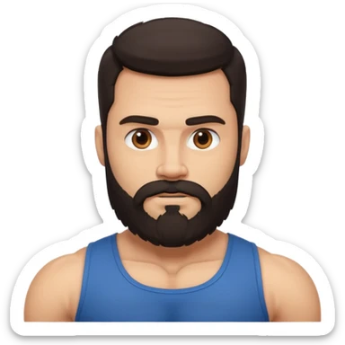 strong bearded man dark hair muscles sticker