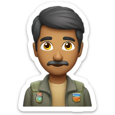 indian man in plane sticker