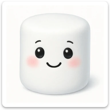 Make the single cylindrical marshmallow smaller, keep the style and background the same as in the reference images. sticker