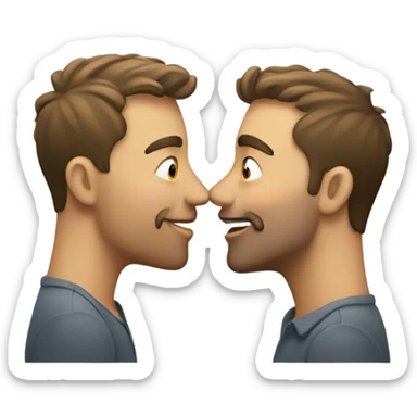 Two white guys kissing sticker