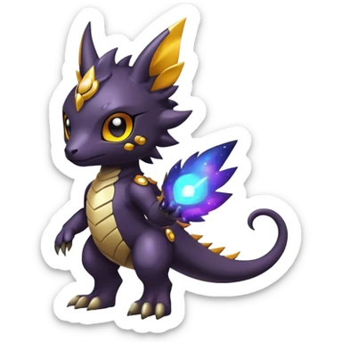 Cute cool colorful dark nebula fantasy-Fakemon-Digimon-animal-hybrid full body sticker