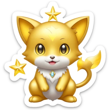 White and Golden Divine Holy Glorious Shiny Sparkly Shinx sticker