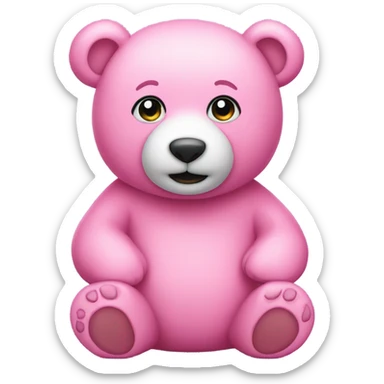 Pink bear emoji  sticker
