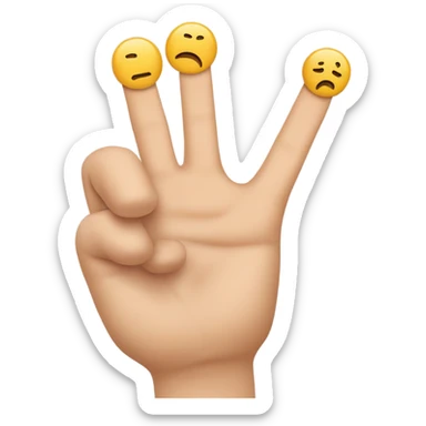 2 und dem E. Beide Gesten werden  mit der Hand gemacht. Das 2-Symbol wird durch das Heben des Zeigefingers und Mittelfingers gebildet, während das E entsteht, indem man  die anderen drei Finger Ringfinger, kleiner Finger und Daumen entsprechend anordnet. sticker