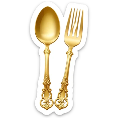 Fancy elegant aesthetic deluxe expensive utensil  sticker