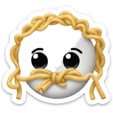 Bow tie noodle with a silly face sticker