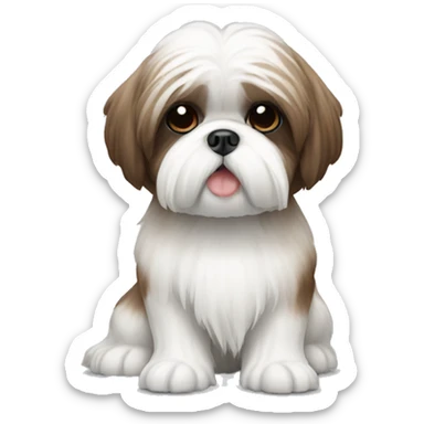 White and brown Shih Tzu sticker