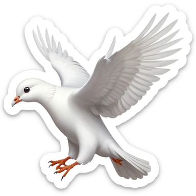 white pigeon flying sticker